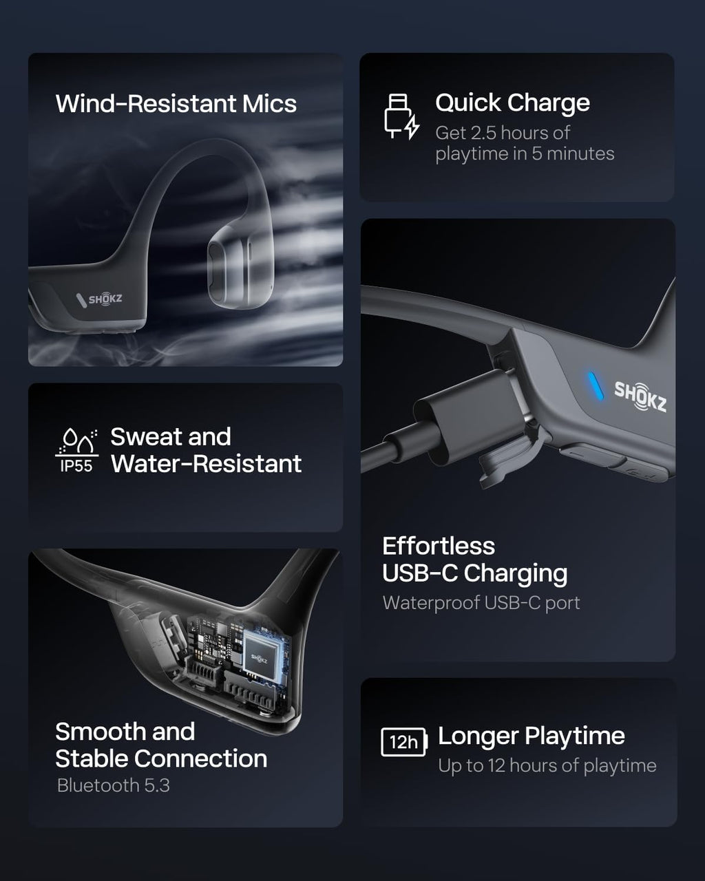 Shokz OpenRun Pro 2 Bone Conduction Sport Headphones