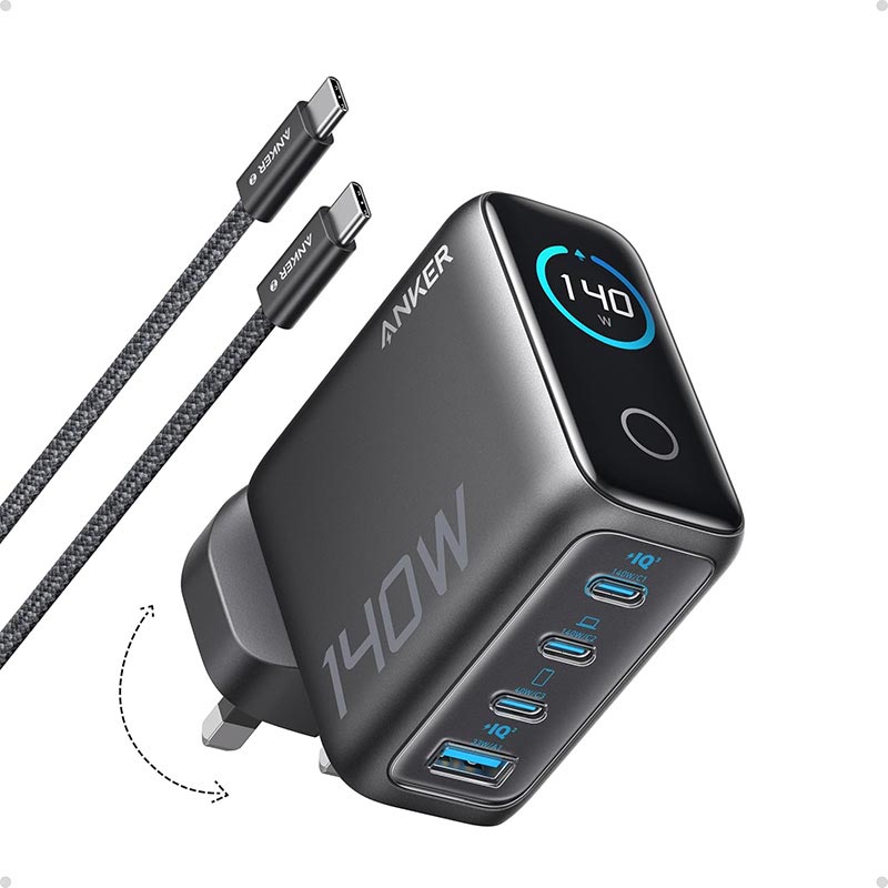 Anker 140W Charger (4-Port, PD 3.1) with USB-C Cable
